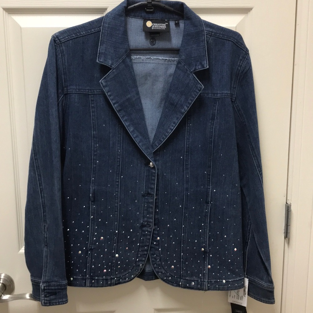 Crystals and Denim Blazer by Christine Alexander L